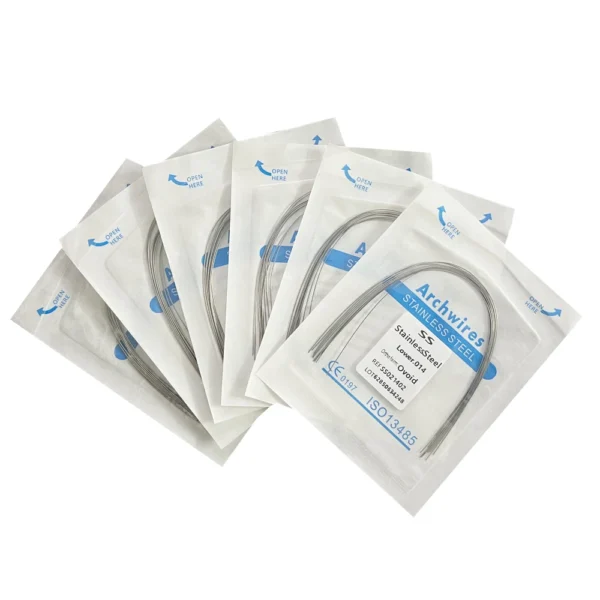 10pcs/Pack AG Dental Orthodontic Arch Wires Stainless Steel Round / Rectangular Oval Form Ortho Arch Wire Dentist Tool
