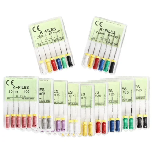 6pcs/Pack Dental Endodontic K-FILE 21/25/31mm 15-40 Stainless Steel Endo Root Canal Hand Use K Files Dentist Products Lab Tools
